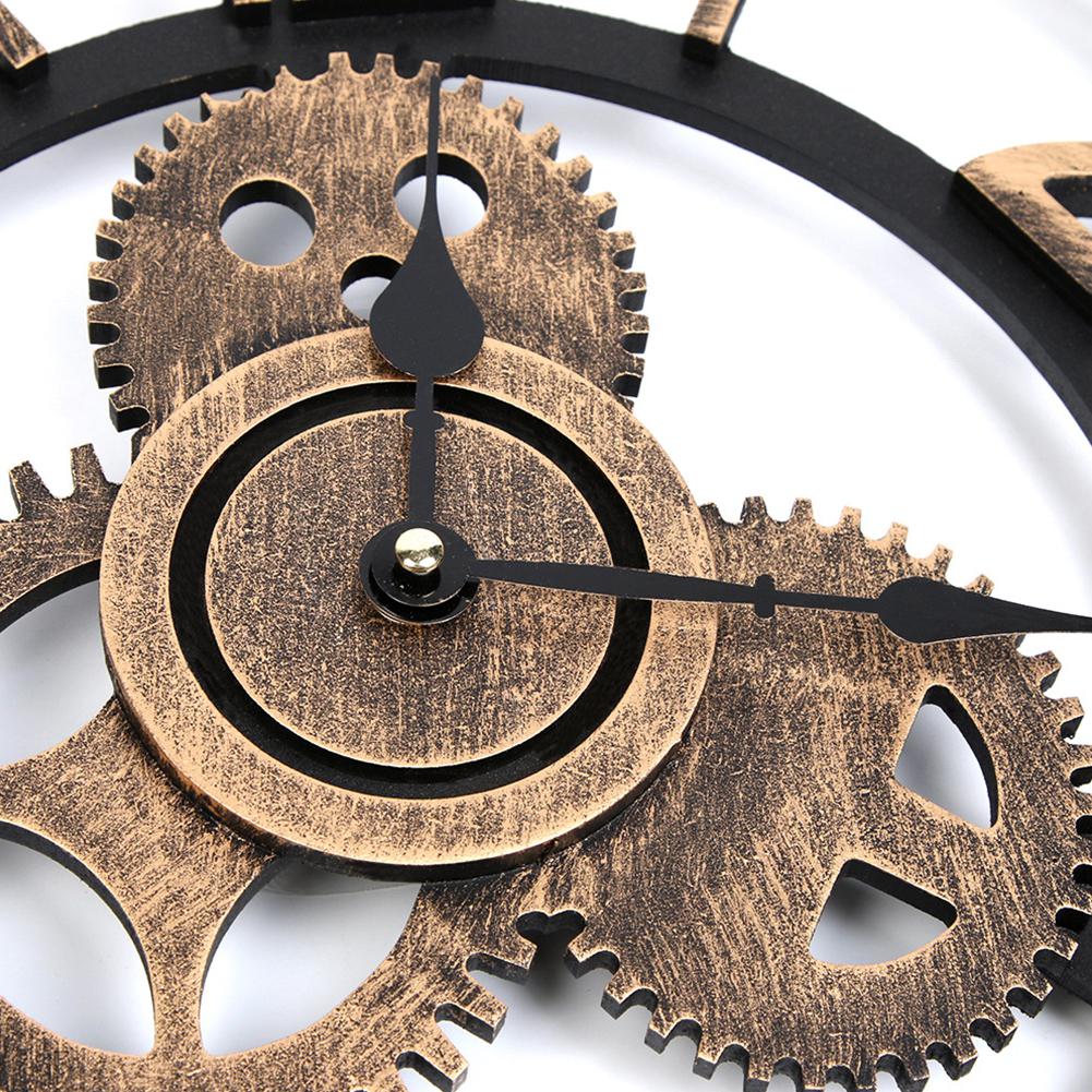 Retro 3d wandklok industriële stijl vintage klok steampunk tandwiel muur romeinse cijfers uurwerk europese stijl huisdecoratie