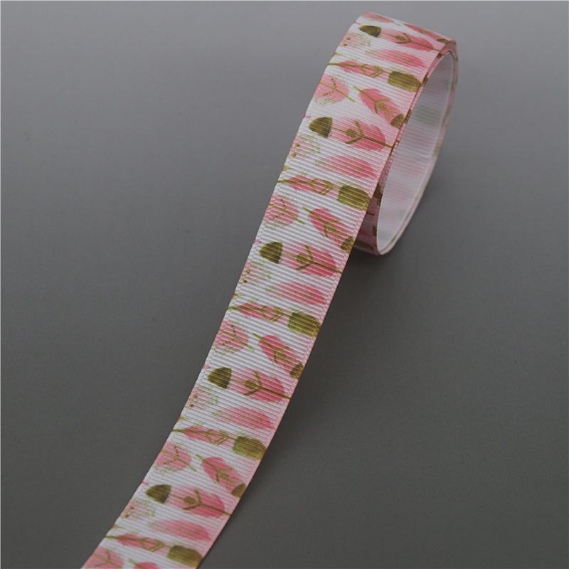 DHK 10 jardów pióro plemienny taśma rypsowa z szewronowym nadrukiem akcesoria Hairbow nakrycia głowy dekoracji DIY hurtownia OEM B1862