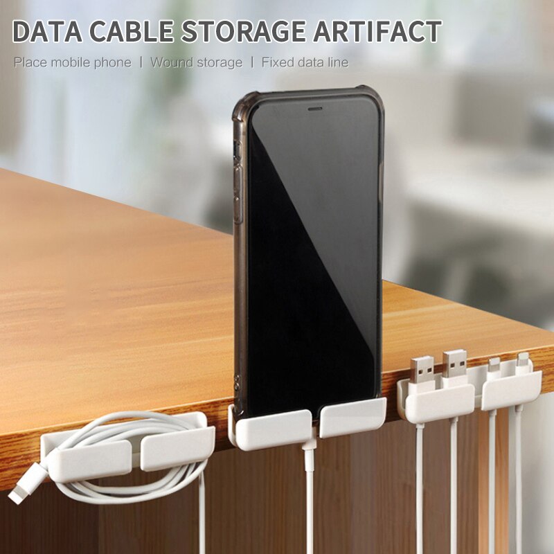 Cable Rack Buckle Hub Holder Desktop Data Cable Storage Clip Cable Organizer Transparent Black/transparent/white