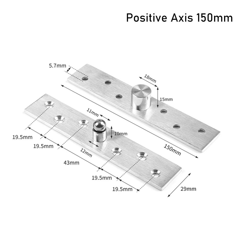75-150Mm Deur Draaischarnier 360 Graden Rotatie Op En Neer Positieve As Excentrische As Locatie As Roestvrijstalen Hardware: Zilver
