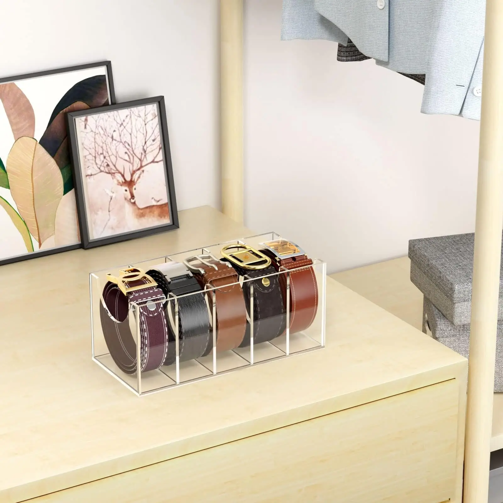 Gürtel Organizer Acryl Gürtel Aufbewahrung Halfter für Höhle Schrank Fächer Vitrine für Krawatte und Fliege