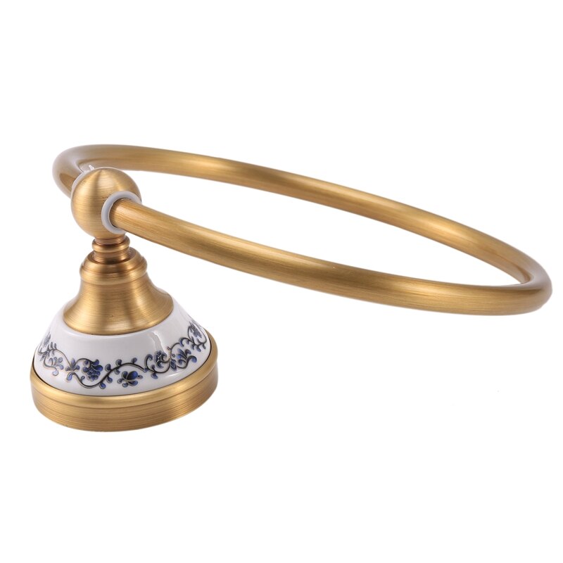 Antieke Koperen Badkamer Accessoires, Badkamer Handdoek Houder, Ronde Handdoekring, Rack, Muur Opknoping Handdoek Ring