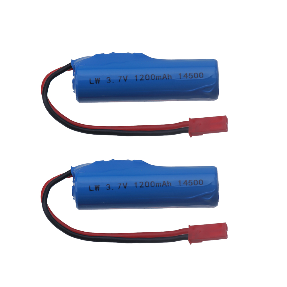 Batería recargable de iones de litio para coche teledirigido, Pila de 14500 V y 3,7 mAh con enchufe JST para coche teledirigido, volquete, juguetes de Control remoto: Negro