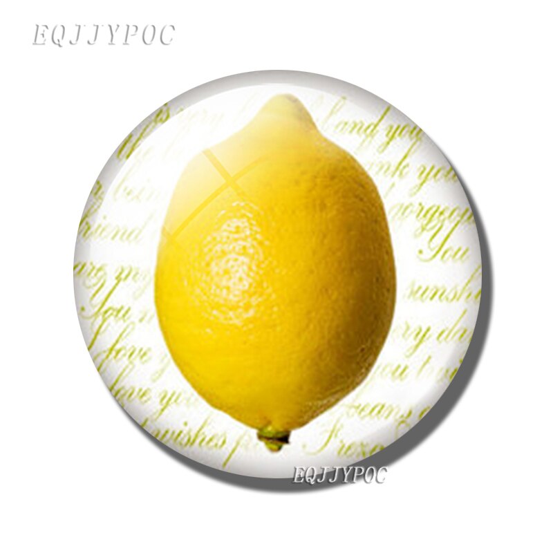 Fruit En Groente Koelkast Sticker Magnetische Avocado Perzik Tomaat Aardbei Orange Magneet Baby Onderwijs Home Decor: lemon