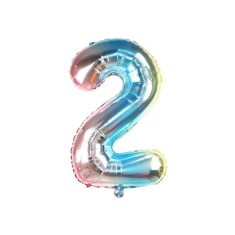 32 Inch Rainbow Gradient Number Balloons Boy Girls First Birthday Party Decorations Kids Adult Wedding Baby Shower Decorations: 2