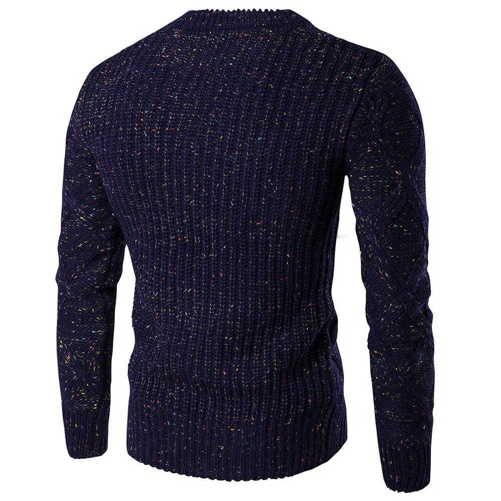 Mænd kausal rund hals trøje efterår vinter pullover strikkede trøjer: Default Title