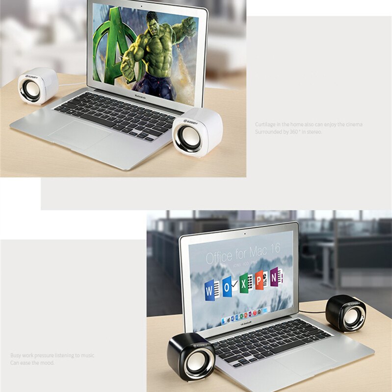 Mini Desktop Speaker Laptop Speaker Surround Stereo Computer Speakers Multimedia Subwoofer Usb-poort Laptop Desktop Luidspreker