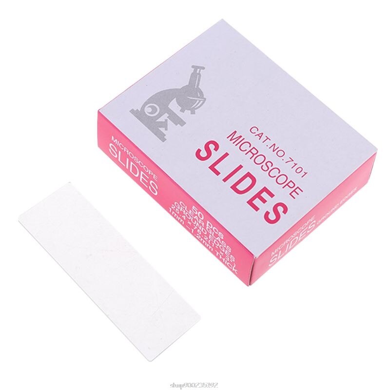 50 Pcs 7101 Polished Edge Microscope Slides for Preparation of Specimen Glass Cover Slips Optical Instruments Microscope O21 20