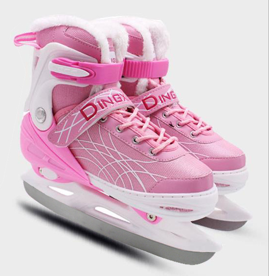 Patines de hockey sobre hielo para niños y adultos, patines ajustables para principiantes, zapatillas gruesas de patinaje de velocidad, patines cálidos