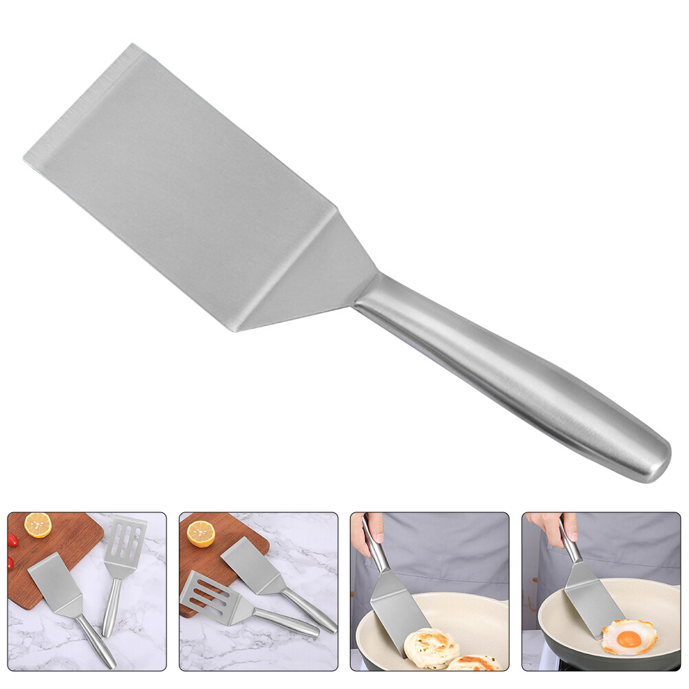 Espátula para freír carne de acero inoxidable para cocinar y palear multiusos, duradera y fácil de limpiar: Rojo