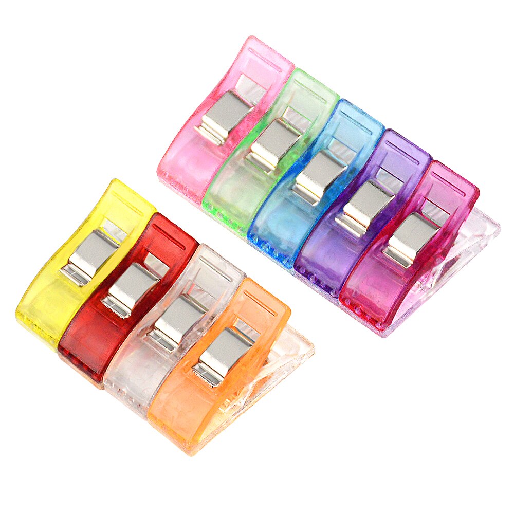 Clips de plástico multicolor para costura, pinzas de tela para Patchwork, artesanía, DIY colcha para el hogar, accesorios hechos a mano, herramientas de costura, 1/10 Uds.
