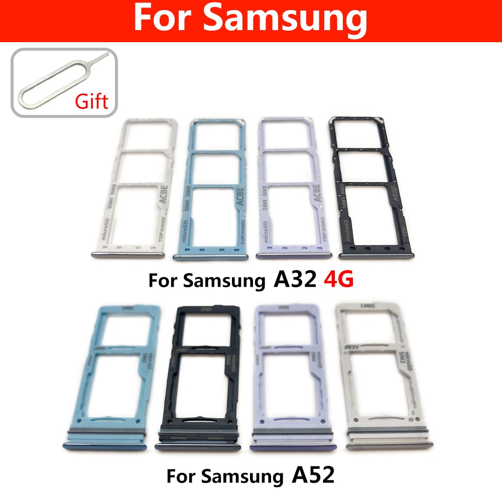 Sim Sd Card Tray Voor Samsung Galaxy A32 4G A52 A72 Telefoon Sim Chip Houder Slot Adapter lade Deel Met Reparatie Deel