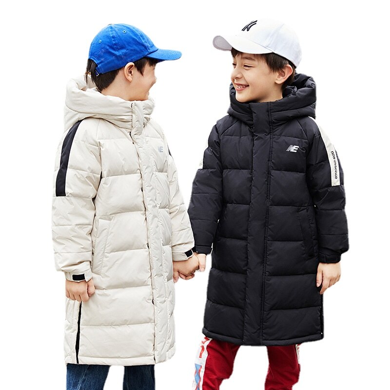 -30 grad freundlicher Mädchen Jungen Winter Jacke 4-12Jahre Lange Stil Jungen Unten Mantel Warme Mit Kapuze Verdicken Oberbekleidung freundlicher Parkas