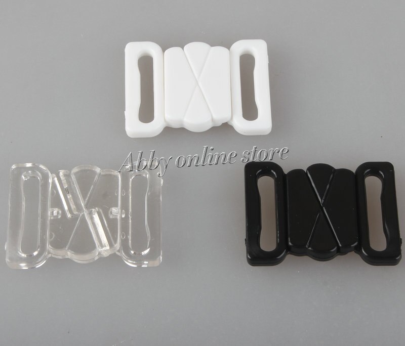 30 bikiniklämmor krok &amp; snäpplås plastspännen 18mm -remmar bh-fäste badkläder