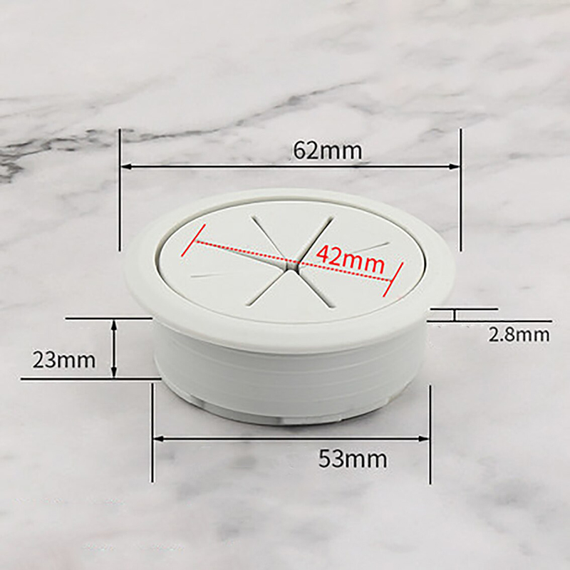 Câble de table à œillets en caoutchouc ABS pour ordinateur de bureau, trou de fil bien rangé, capuchon, prise multicolore, diamètre 53mm, 60mm, 80mm: Black