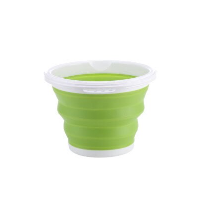 Draagbare Vouwen Emmer Siliconen Plastic Kinderen Outdoor Wasstraat Vissen Reizen Thuis Multifunctionele Pen Water Huishoudelijke: Green 3L