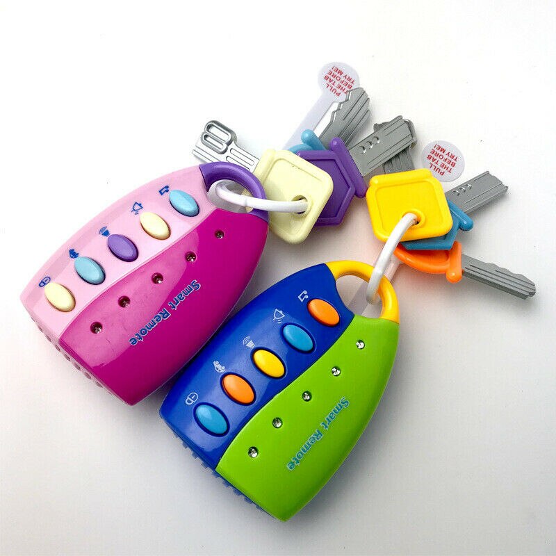 Clé de voiture musicale pour bébé, jouet éducatif, avec des sons Flash colorés, des voix à distance
