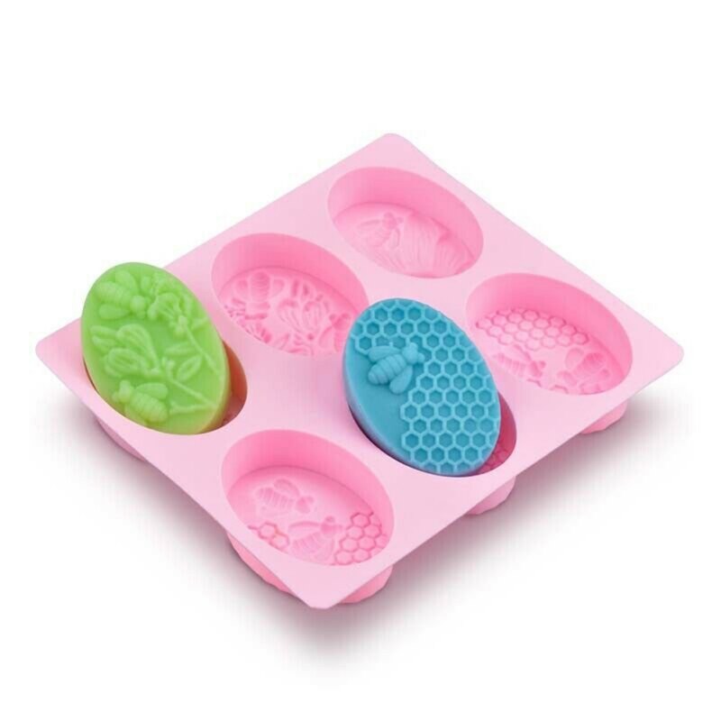 1PC diy Silicone Honey Mold Handmade Soap Mold Bee Craft Soap Mold 6-grids Soap Molds Soap Making Unique Soap Making Tool