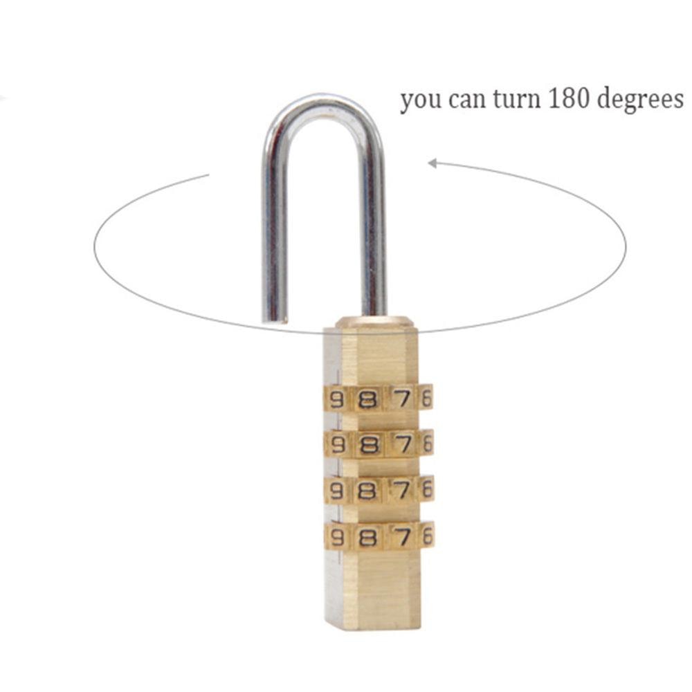 2 size Heavy Duty 3/4 Dial Digit Combination Lock Weatherproof Security Padlock Outdoor Gym Safely Code Lock Gold