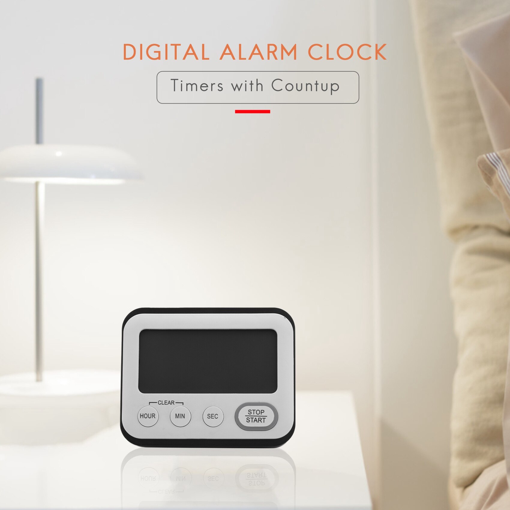 Digital Kitchen Countdown Timer: Teachers Classroom Counter Large LCD Loud Magnetic Clip Kids Simple Clock Mini Small Stopwat