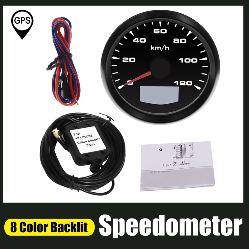 Digital 85mm GPS Speedometer With 8 Color Backlit 200 Km/h Trip Cog For Boat Marine Auto Speed Meter Gauge 9~32V