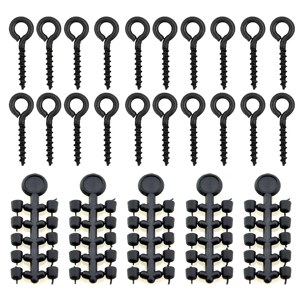 Hirisi 50 Stuks Rubber Kralen Voor Karper Vis Haak Karper Vissen Accessoires Vis Haak Stoper 20 Stuks Vissen Boilie Schroef Chod Rigs: Golden