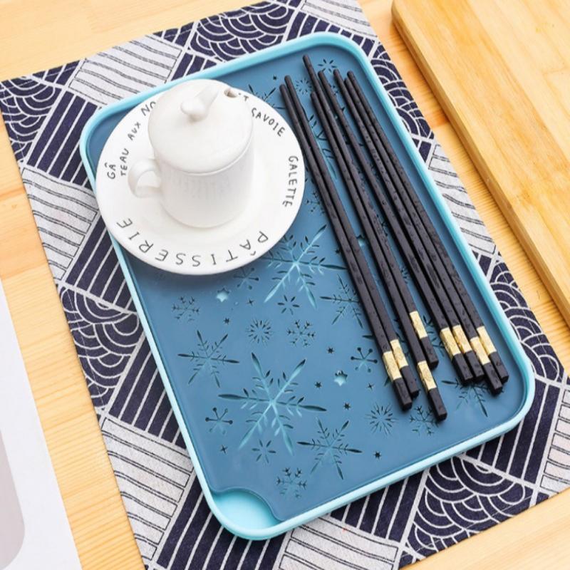 Double Tray Water Cup Plastic Drainage Tray Household Living Room Rectangular Tea Tray Fruit Tray Drainage Basket