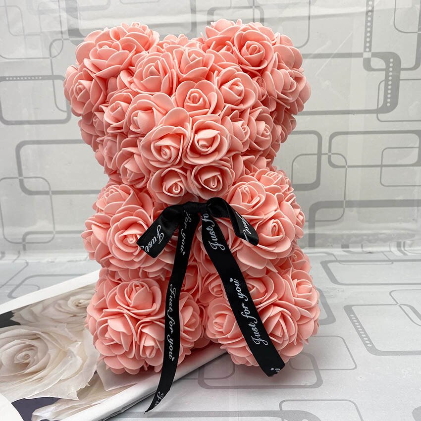 25cm rose bjørn bamse kunstige skum roser til vindue display evig rose evige blomst bryllup valentines: Viande 25cm ingen æske
