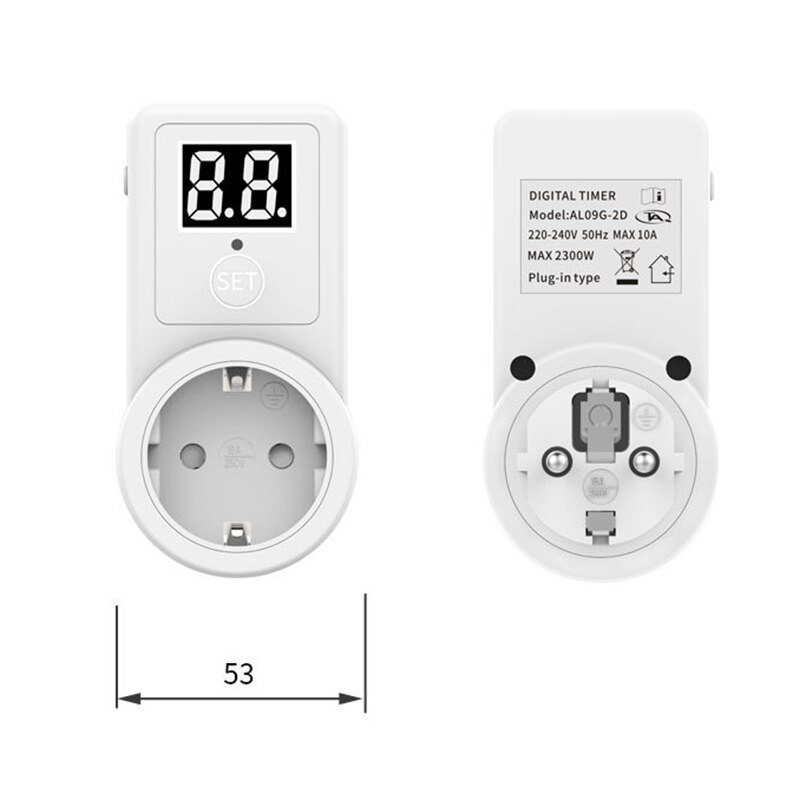 EU Plug Countdown Switch Two Digit Display Countdown Timer Time Control Telephone Battery Electric Vehicle Charging 10A 50Hz