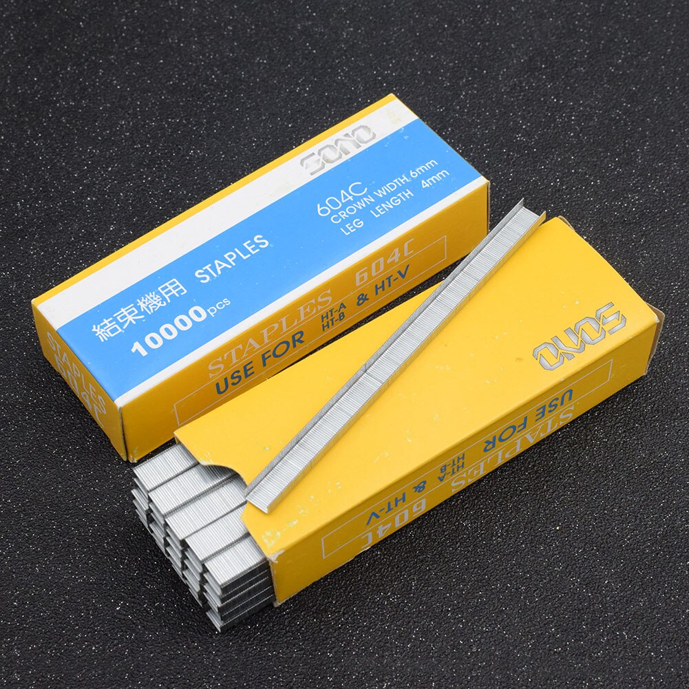 1/4/8 dozen 10000 stuks/doos 6 x 4mm 604c model premium papieren boeknietjes voor nietmachine wijnstokken bindmachine ht-a/ht-b/ht-v