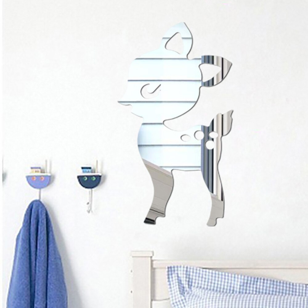 1x Nordic Silver Acrylic Mirror Cartoon Wall Camera Props Kids Room Wall Decoration decorate the children's room Add some fun: B