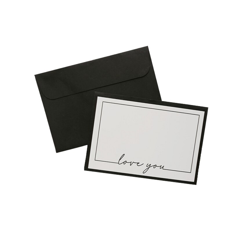 5set DIY handwritten Blank greeting Paper Cards Birthday Greeting Card with envelope wedding invitations: love you 3