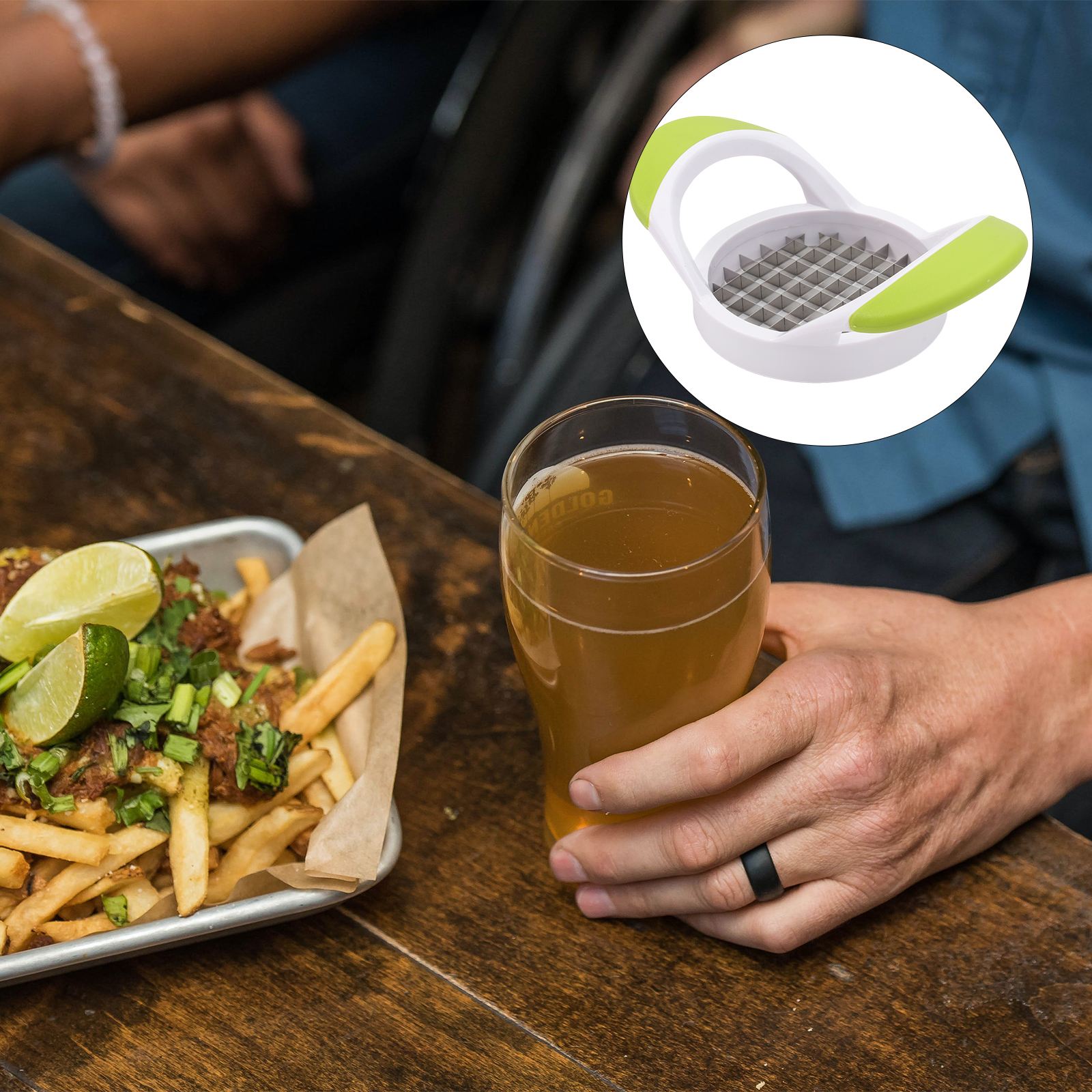 1 Pcs Potato Cutter Sharp Stainless Steel Square Cutting Device Potato Slicer for Restaurant Kitchen