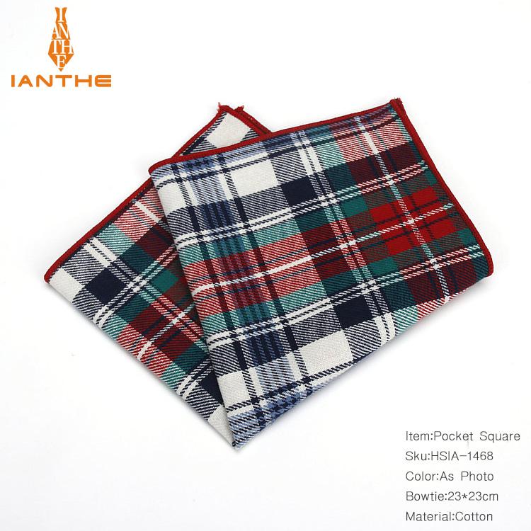 Casual mannen 100% Katoen Zakdoeken Geweven Plaid Pocket Vierkante Mannelijke Bruiloft Zakdoek Handdoeken Hanky Corbatas: IA1468