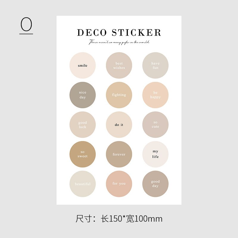 Ins Various Round Dot Label Sticker Color Morandi Photo Envelope Card Sealing Paster Stationery Notebook Diy Decorative Sticker: o