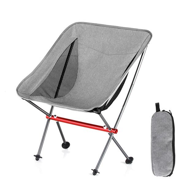 Naturehike udendørs folde campingstol letvægts bærbar strandstol aluminiumslegering stol til picnic fiskeri tunge: Grå