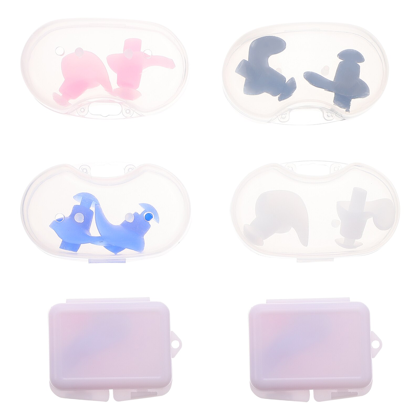 4 Sets Waterproof Swimming Silicone Nasal Splints Ear Plugs Swim Earplugs: Default Title