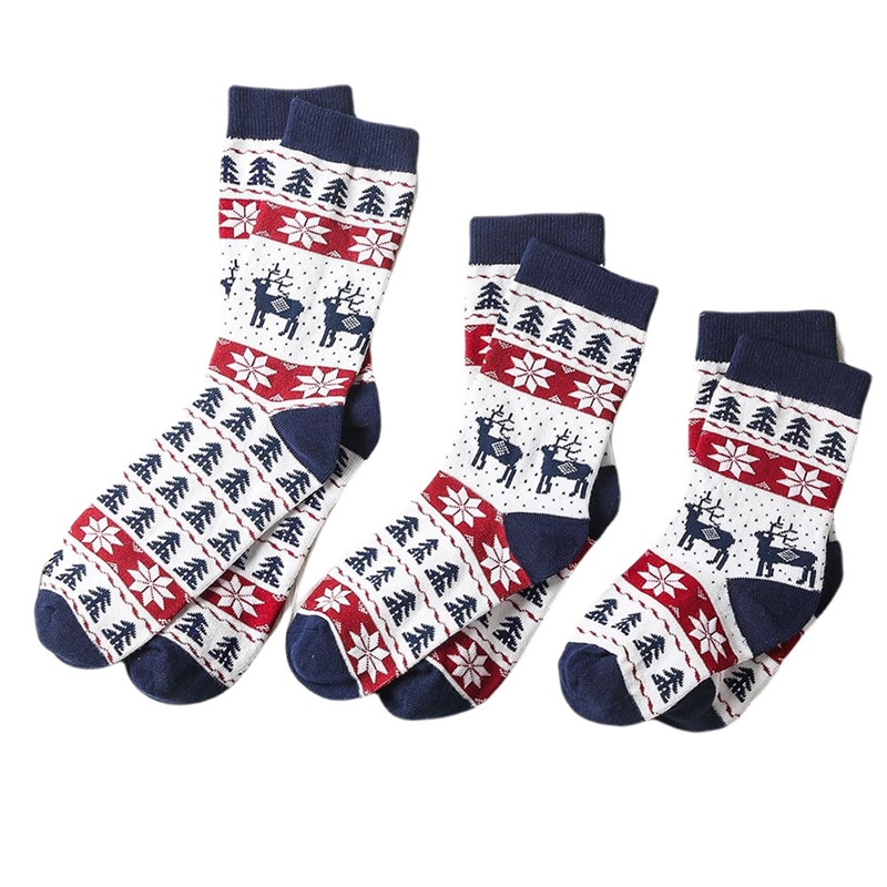 Family Matching Parent-Child Christmas Socks Cotton Winter Autumn Baby Girls Boys Kids Xmas Socks Chaussette