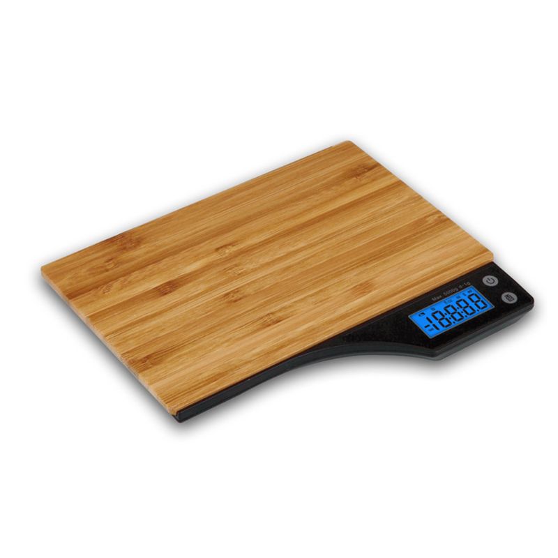 Kitchen Scale 5kg Blue Backlight Electronic Scale Jewelry Food Balance Weight Pocket Scale Portable Bamboo Panel Digital Scale