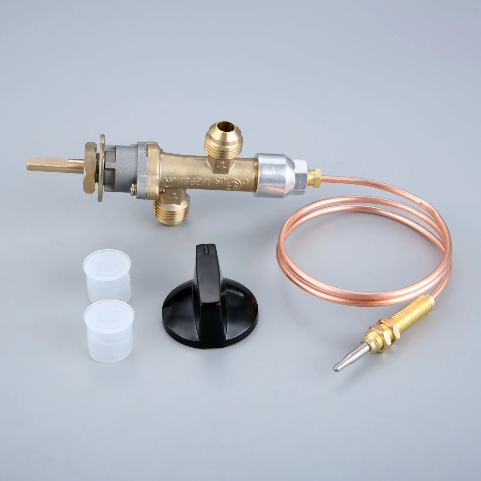 Gas Grill Heater Fire Pit Fireplace Control Valve With Thermocouple And Knob Switch 600mm Thermocouple With M8*1 Threaded Head