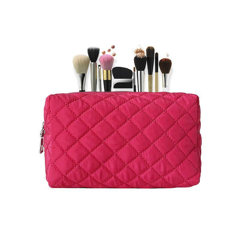 Vrouwen Cosmetische Zak Effen Multifunctionele Reizen Make Up Zakken Rits Make-Up Geval Pouch etui Rood Zwart