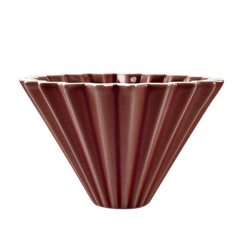 Espresso kaffe filter  v60 tragte dryp hånd kop filtre kaffe tilbehør tragt blomster keramisk kaffe kop origami filter kopper: Brun