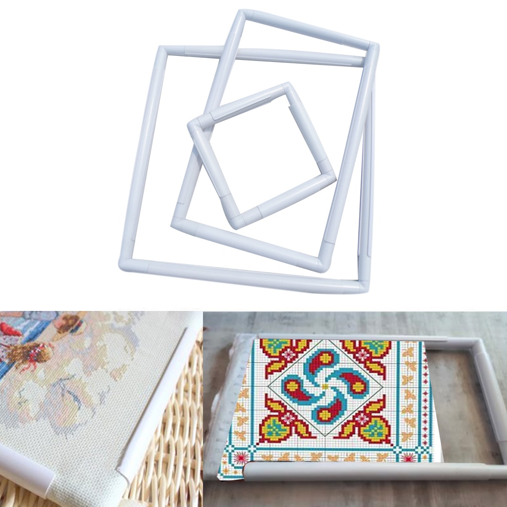 Tbest Cerceau de broderie Broderie Hoop Cross Stitch Square Clip en