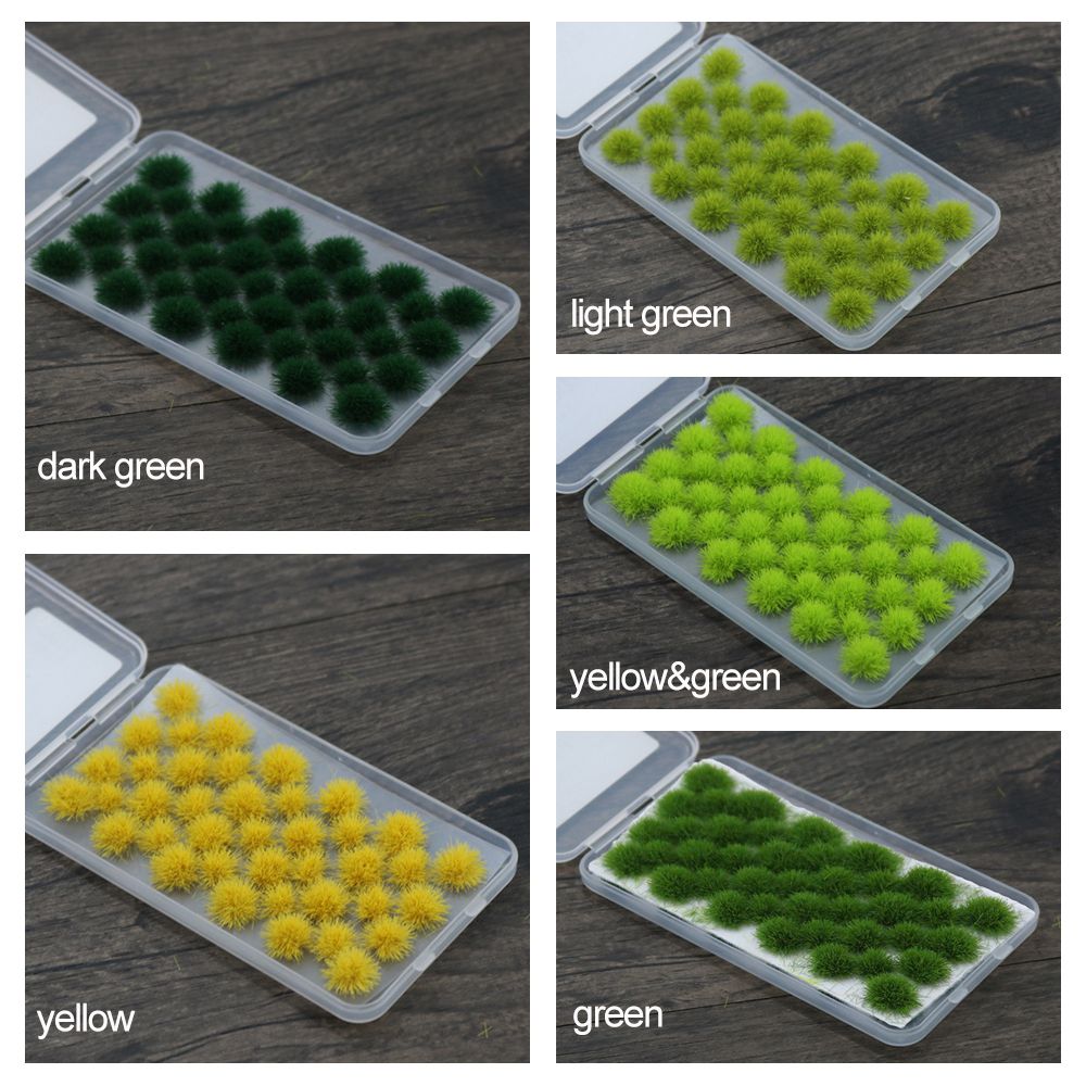 39PCS 5mm Artificial Grass Modeling Static Grass Tuft Self Adhesive Static Grass Railway Micro Landscape Wargaming Terrain Model