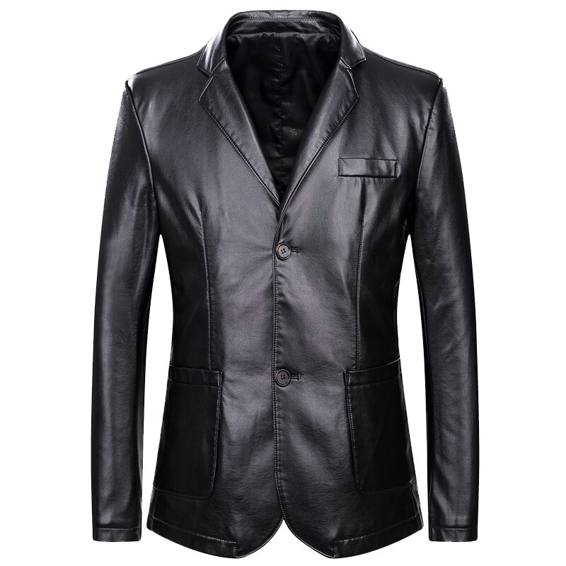 6xl 7xl #39 blazer til menn, motorsykkeljakke i imitert skinn pu-jakke uformelle forretningsklær (overdimensjonert pluss størrelse)