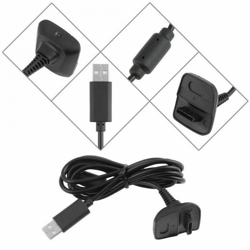 Zwart/Wit 4800Mah Draagbare Dubbele Oplaadbare Batterij + Usb Charger Cable Pack Voor Xbox 360 Draadloze Controller