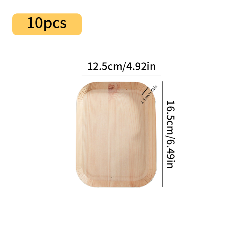 Platos desechables para postres, platos para verduras, papel de grano de madera, plato para pastel, platos desechables, bandeja de papel para , vajilla: Marrón