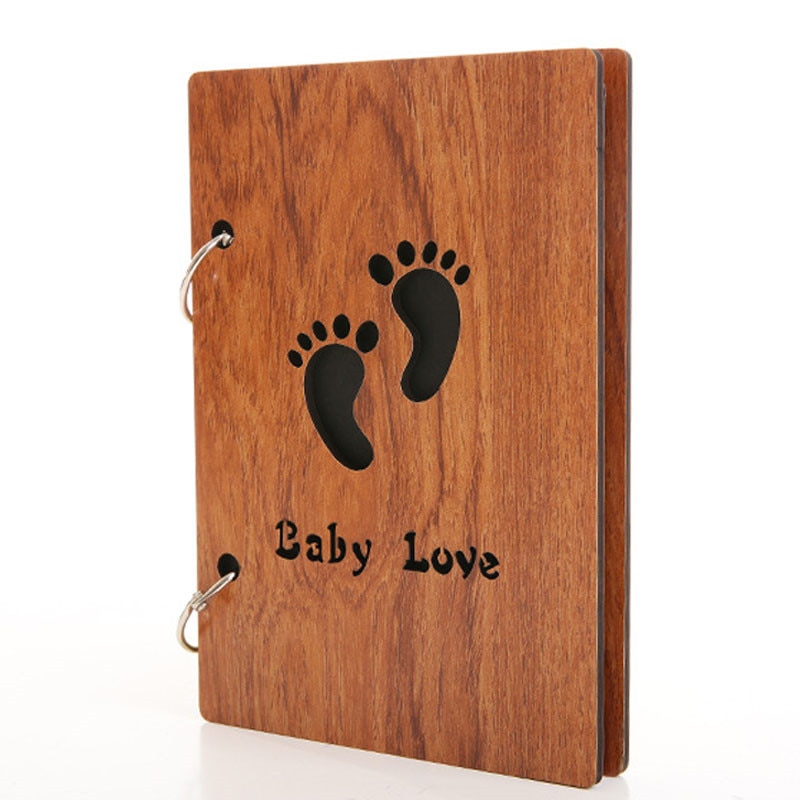 Album Photo en bois de 6 pouces, fait à la main, feuille ample, collé, pour bébés amoureux, mariage, DIY bricolage, Photo commémorative,