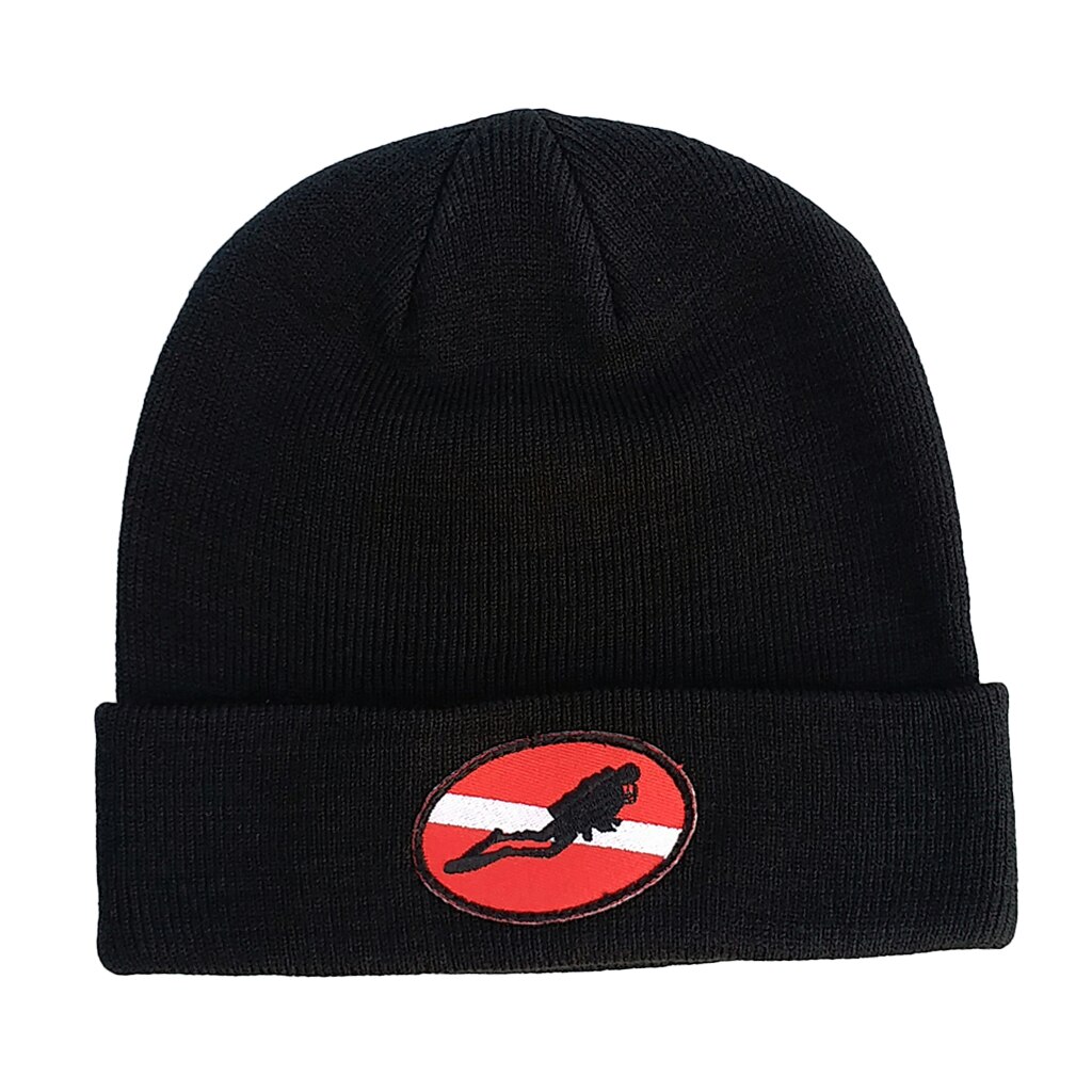 Berretto da cappello a cuffia in maglia calda e confortevole con bandiera subacquea per Kayak da sub: Black 2