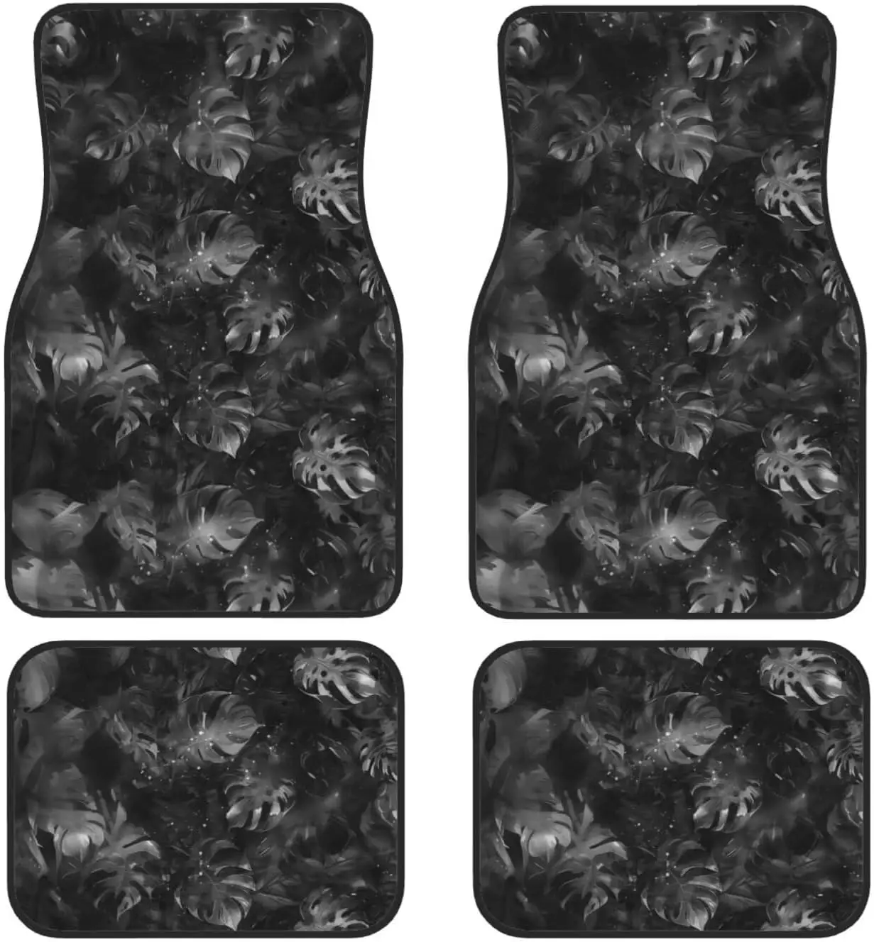 4 Uds alfombrillas de coche alfombras Rosa flor de cerezo Protector de suelo de coches para alfombra negro lindo Floral antideslizante alfombrillas traseras de coche: Morado